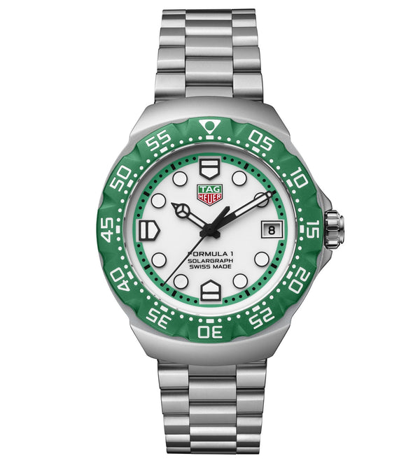 Tag Heuer Formula 1 Solargraph, Green Bezel Limited Edition 38mm Watch WBY1113.BA0042