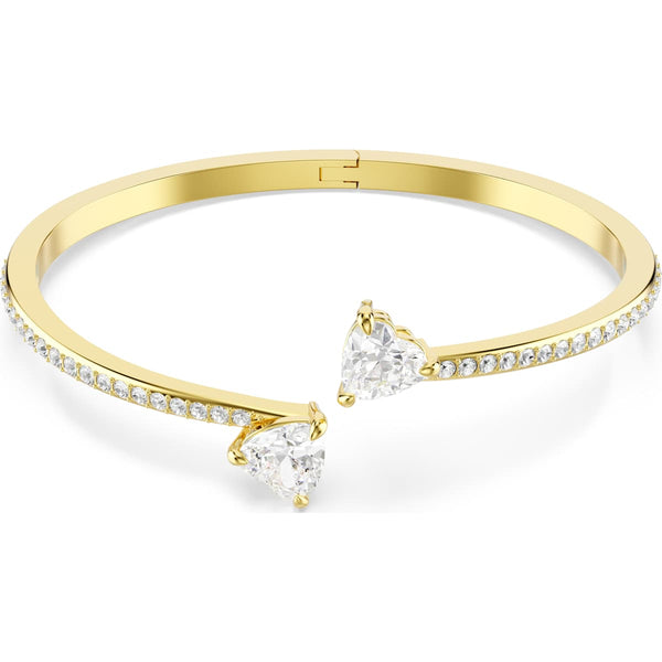 Swarovski Mesmera Attract bangle, Heart, White, Gold-tone plated