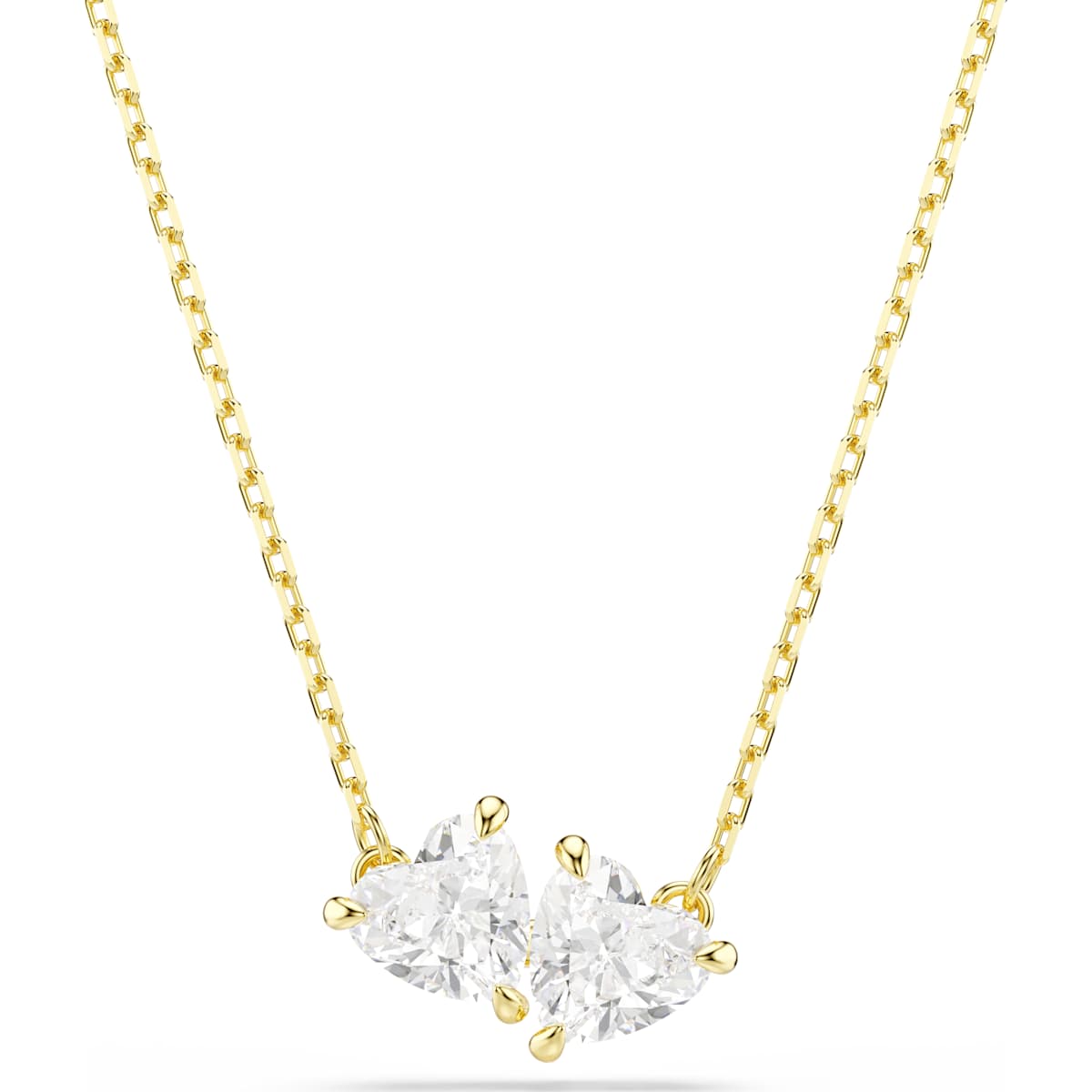 Swarovski Mesmera Attract necklace, Heart, White, Gold-tone plated