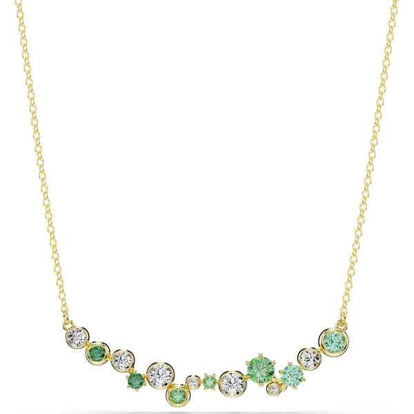 Swarovski Constella necklace, Mixed cuts, Green, Gold-tone plated