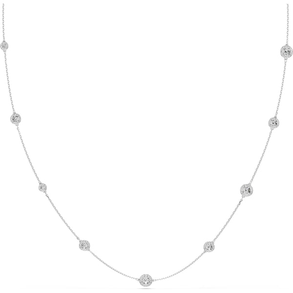 Swarovski Una Angelic strandage, Round cut, White, Rhodium plated