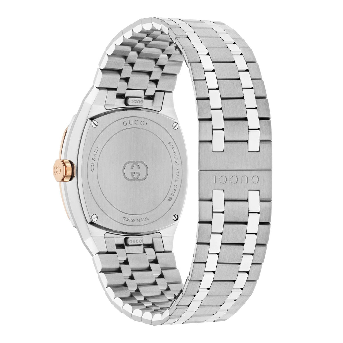 GUCCI 25H Steel & Rose 30mm Watch YA163508