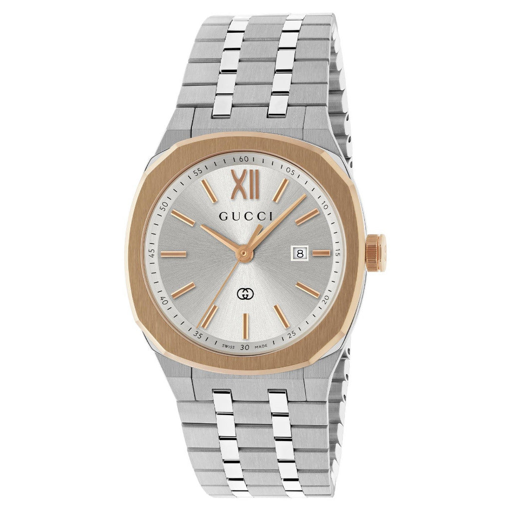 GUCCI 25H Steel & Rose 30mm Watch YA163508