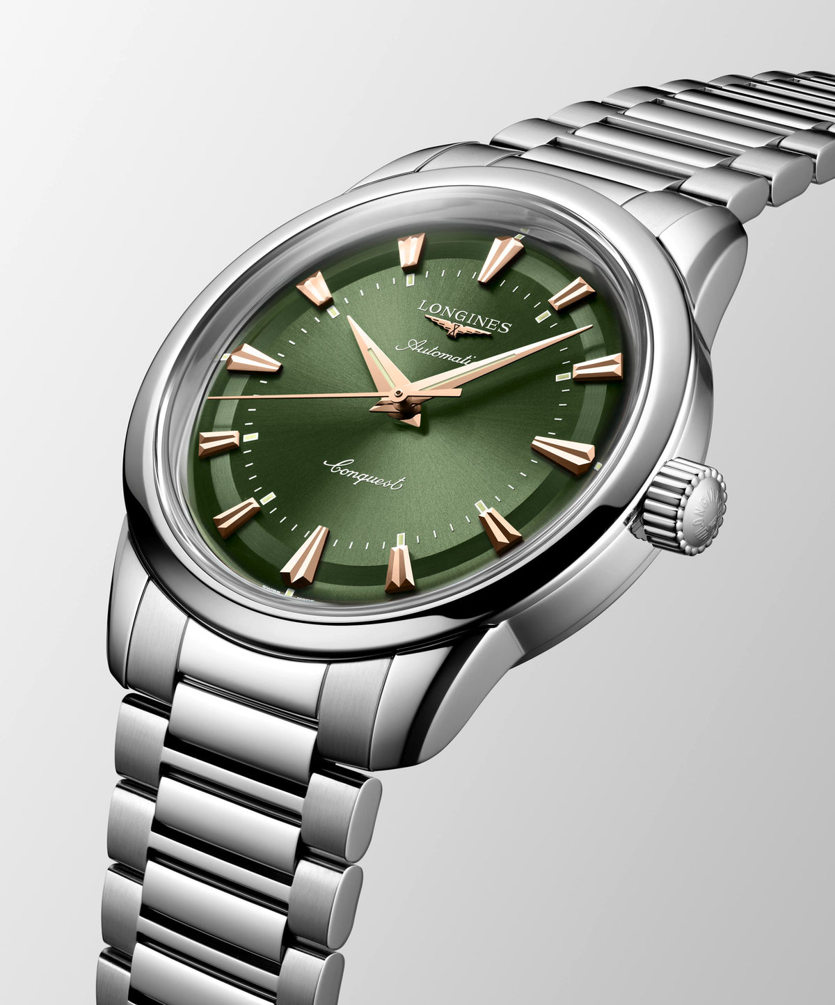 Longines Conquest Heritage Steel, Green 38mm Dial Watch L1.649.4.02.6