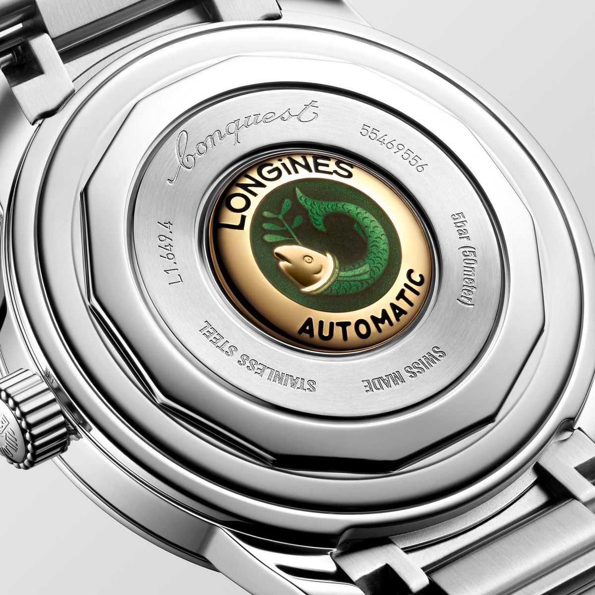 Longines Conquest Heritage Steel, Green 38mm Dial Watch L1.649.4.02.6