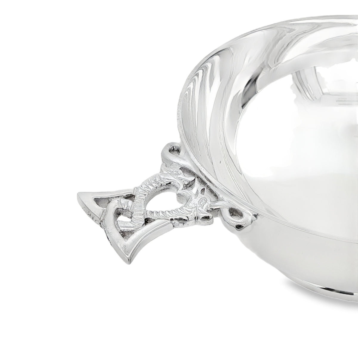 Silver Plate 3'' Pierced Handle Quaich