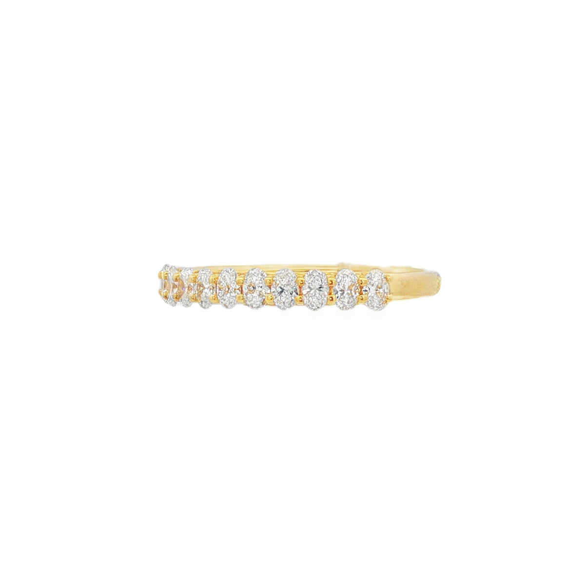 Oval Cut 0.60ct 18ct Yellow Gold Lab Grown Diamond Eternity Ring