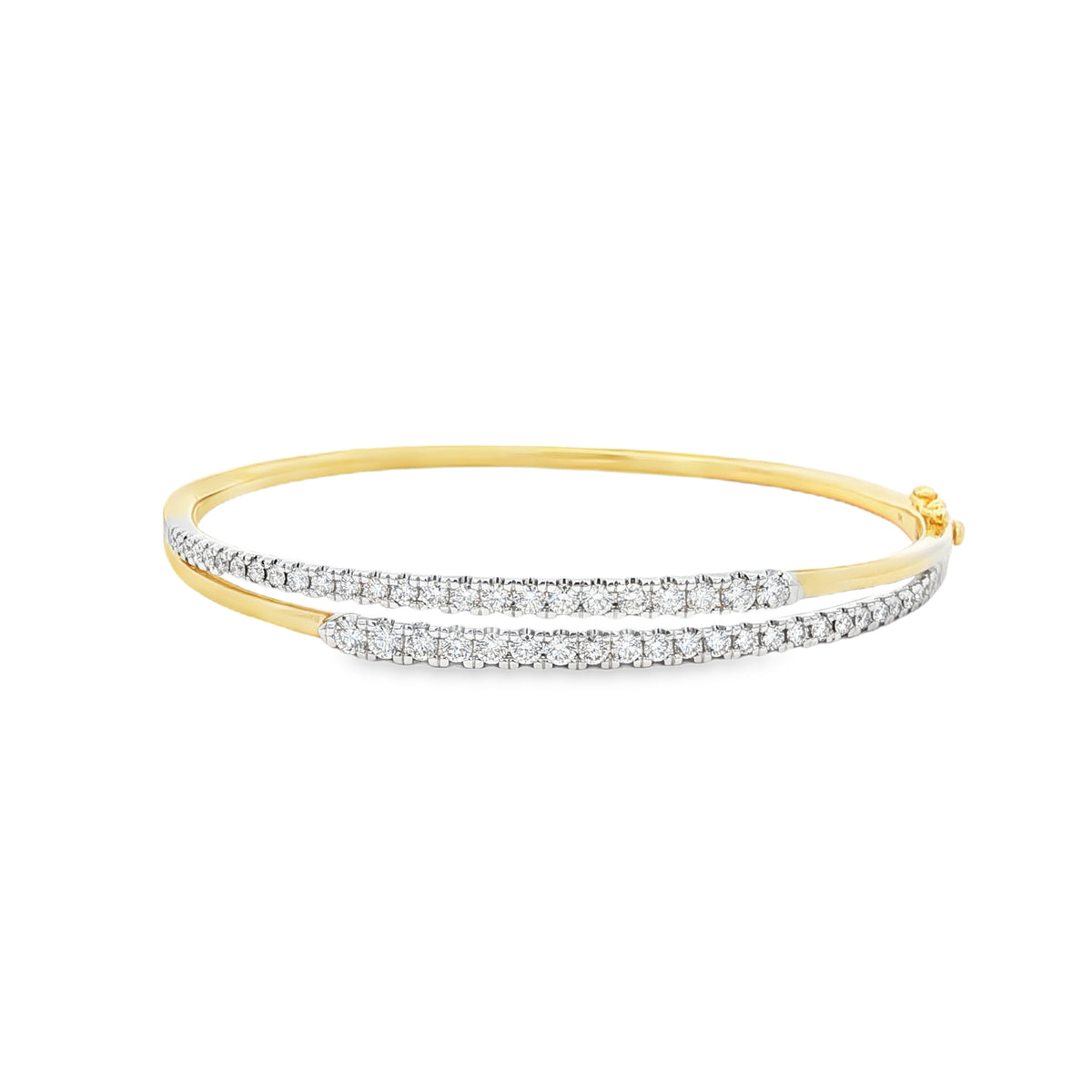 9ct Yellow & White Gold 1.76ct Diamond Bangle