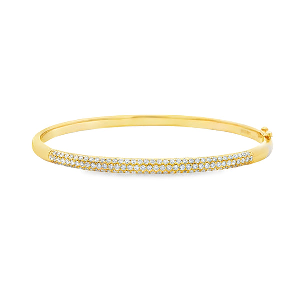 9ct Yellow Gold 1.05ct Diamond Bangle