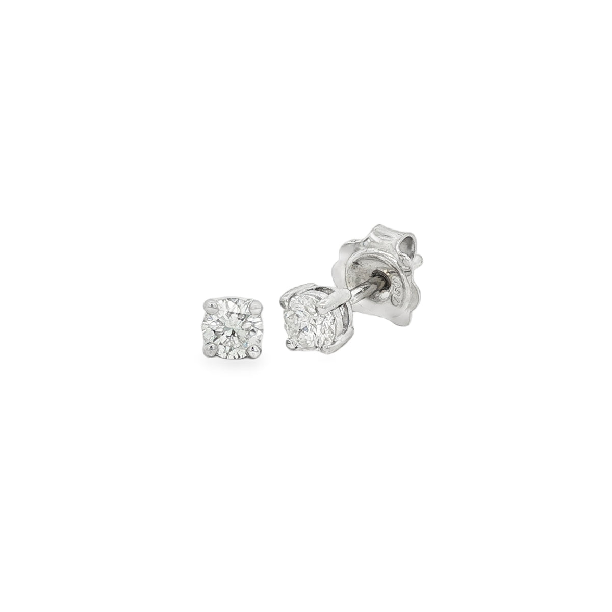 Diamond Round Brilliant Cut 0.50ct 18ct White Gold Stud Earrings