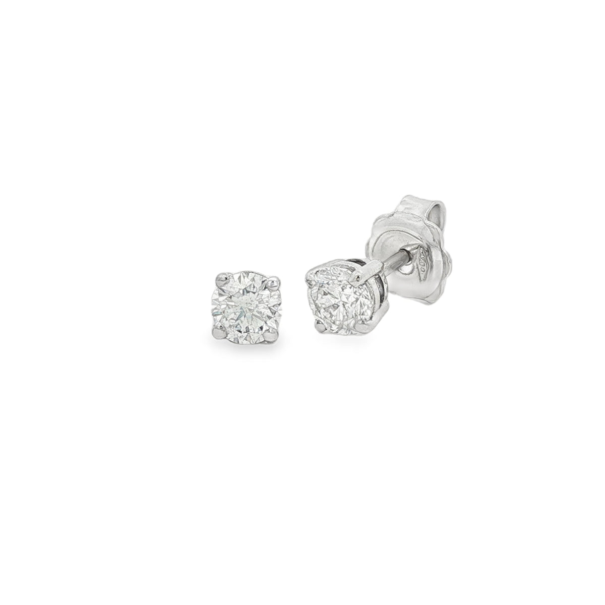 Diamond Round Brilliant Cut 0.80ct 18ct White Gold Stud Earrings