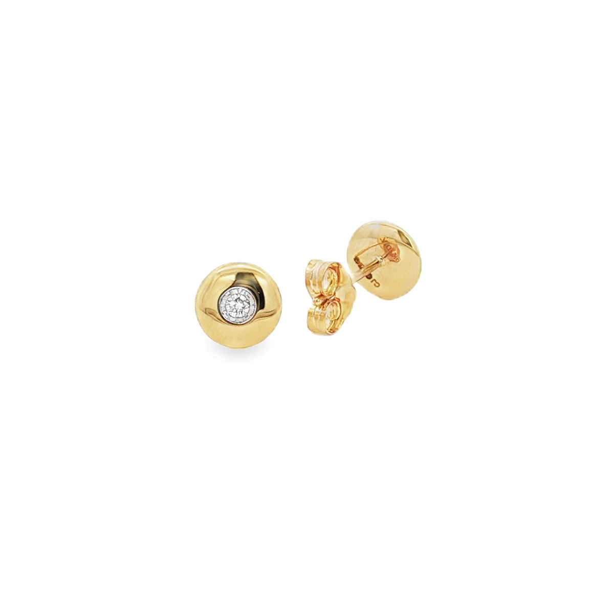 9ct Yellow Gold Round Brilliant Cut Diamond Earrings