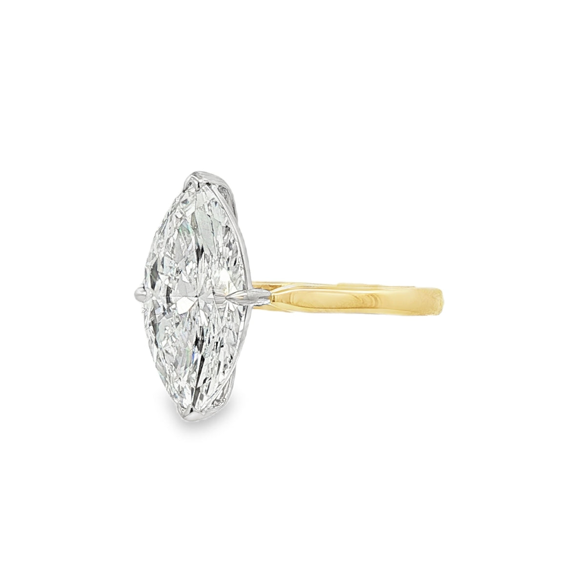 Marquise Cut 4.05ct Lab Grown 18ct Yellow Gold Ring