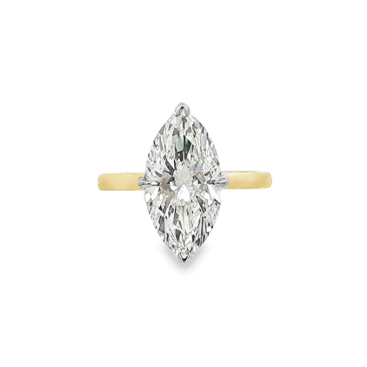 Marquise Cut 4.05ct Lab Grown 18ct Yellow Gold Ring