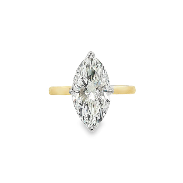 Marquise Cut 4.05ct Lab Grown 18ct Yellow Gold Ring