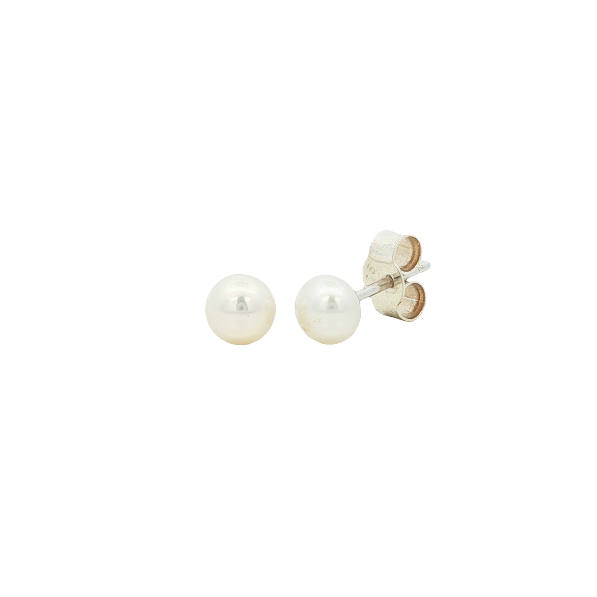 9ct White Gold 5mm Freshwater Pearl Stud Earrings