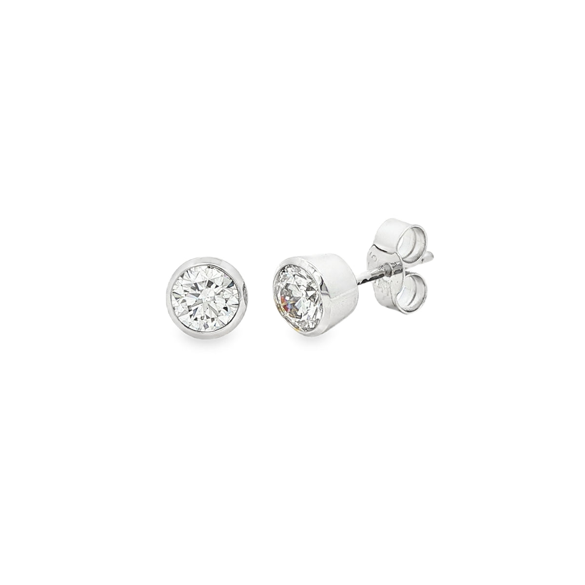 9ct White Gold 0.80ct Round Brilliant Diamond Earrings