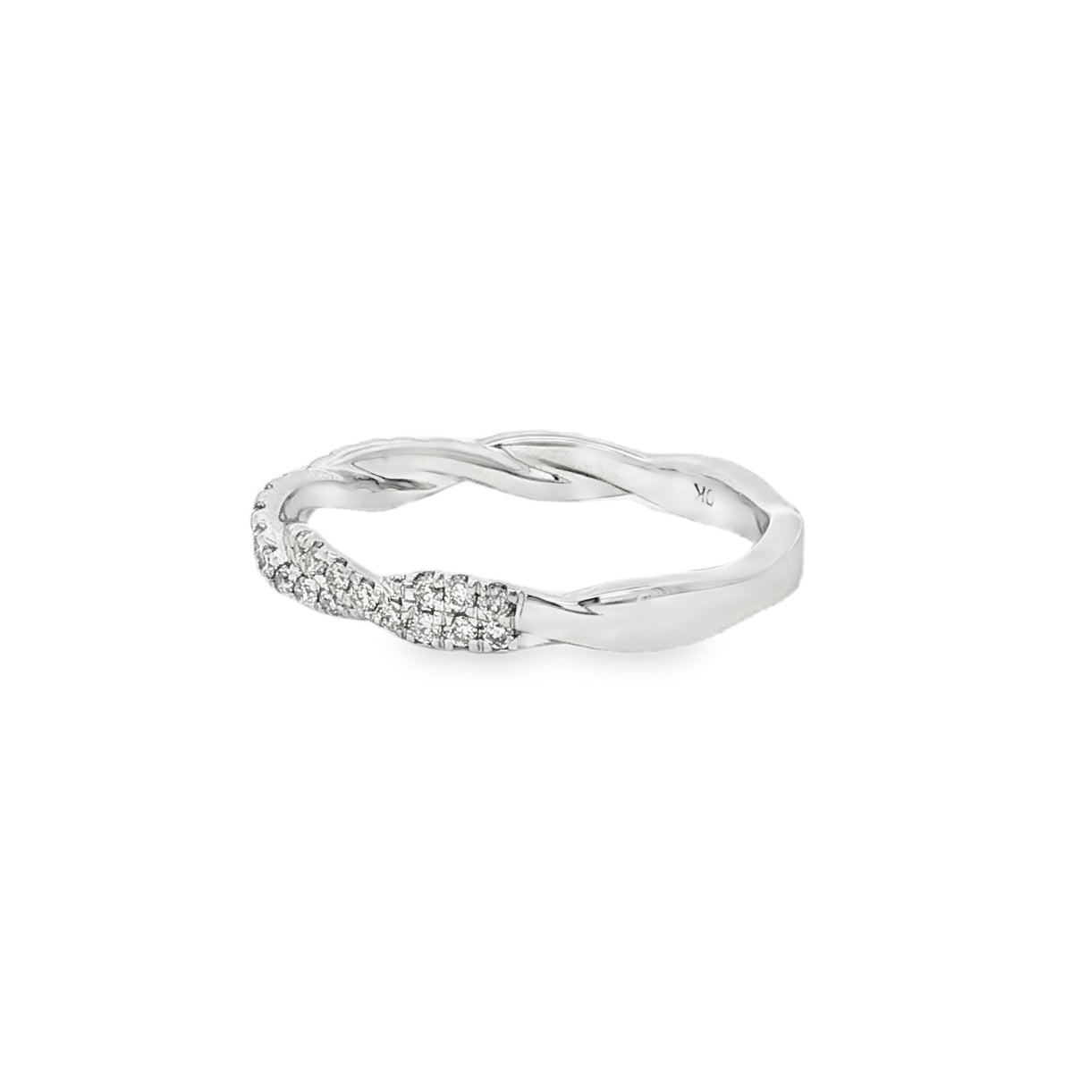 Diamond 9ct White Gold Twist 0.16ct Ring