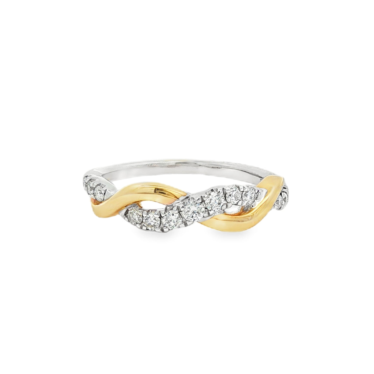 Diamond Twist 9ct Yellow & White Gold 0.25ct Ring