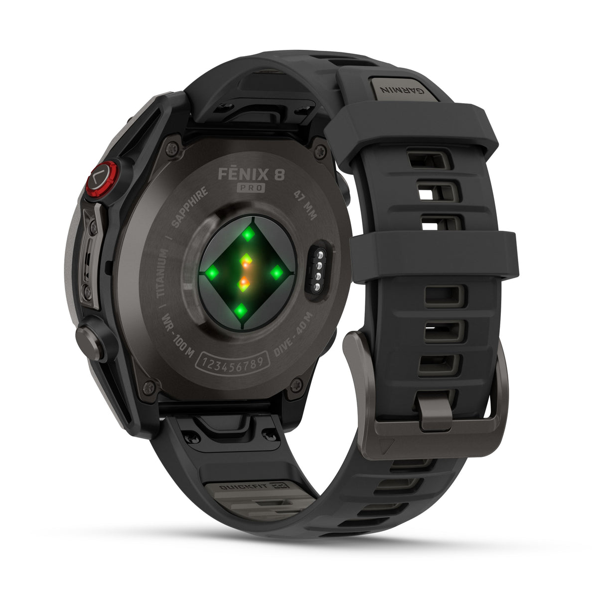 Garmin Fenix® 8 Pro 47mm, AMOLED, Sapphire, Carbon grey DLC titanium with Black/pebble grey silicone band 010-03198-01