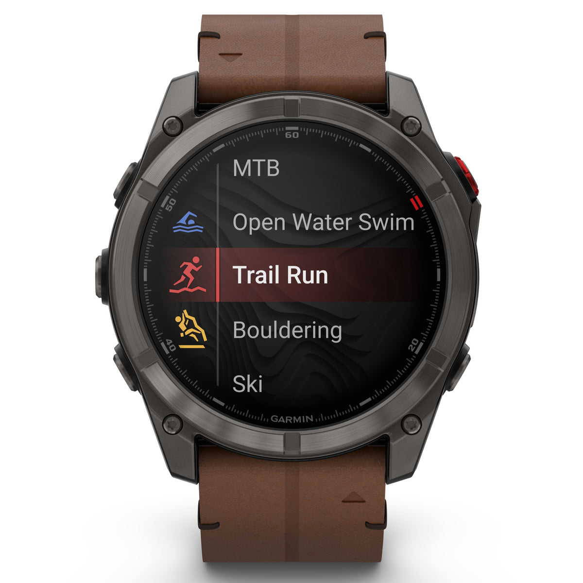 Garmin Fenix® 8 Pro 51mm, AMOLED, Sapphire, Carbon grey DLC titanium with Chestnut leather band