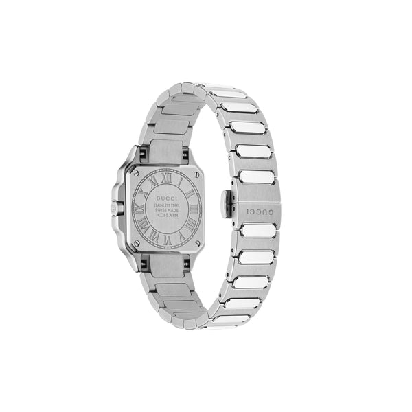 Gucci G-Flat Stainless Steel 30mm Black Watch YA166505