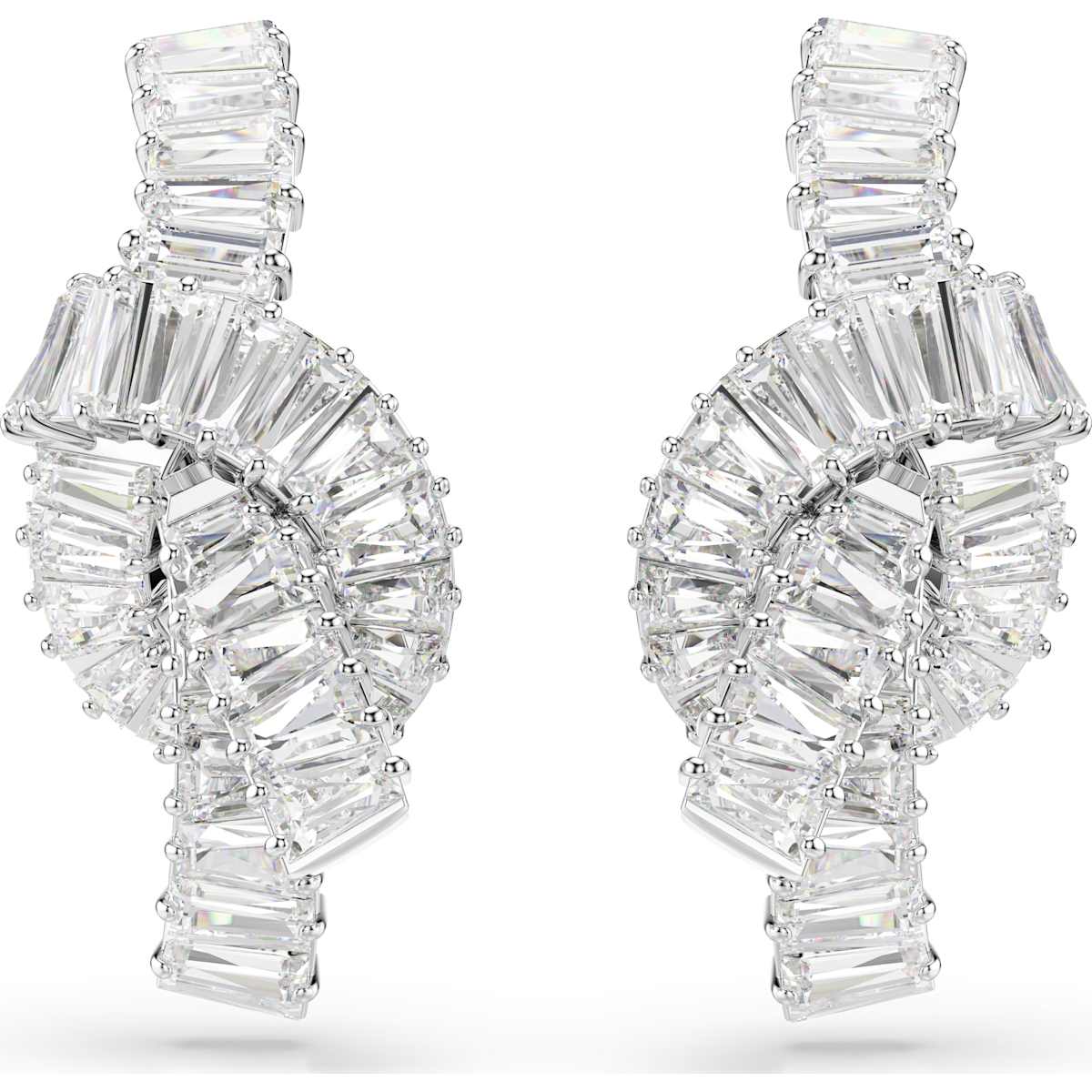 Swarovski Matrix Baguette Cut, White, Rhodium plated Earrings 5727040