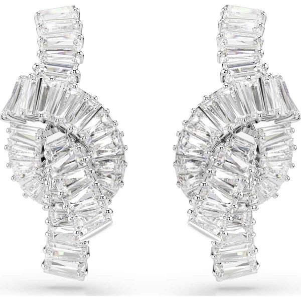 Swarovski Matrix Baguette Cut, White, Rhodium plated Earrings 5727040