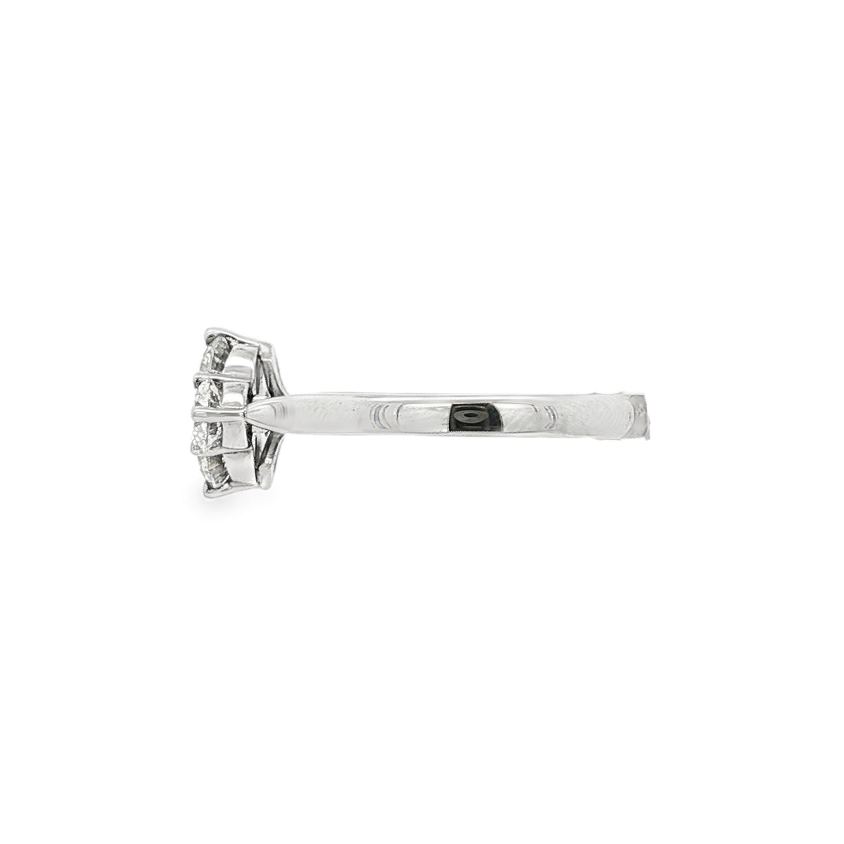 4 Stone Diamond Shaped Platinum Ring
