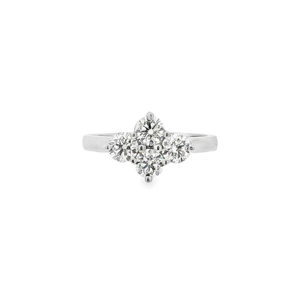 4 Stone Diamond Shaped Platinum Ring