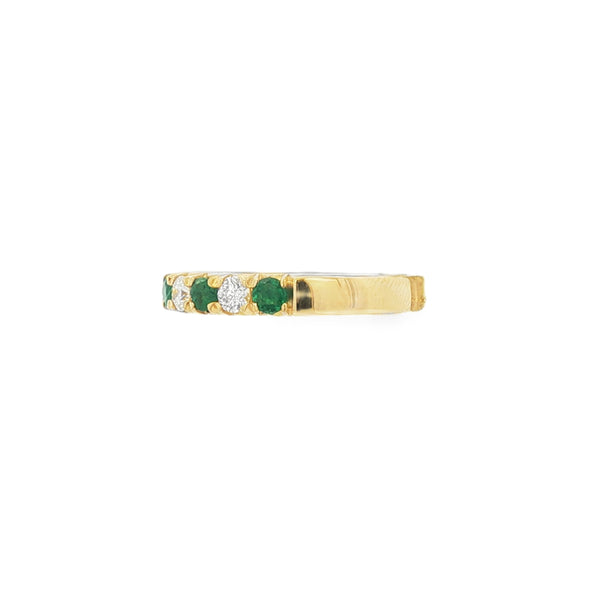 Emerald & Diamond 18ct Yellow Gold Eternity Ring