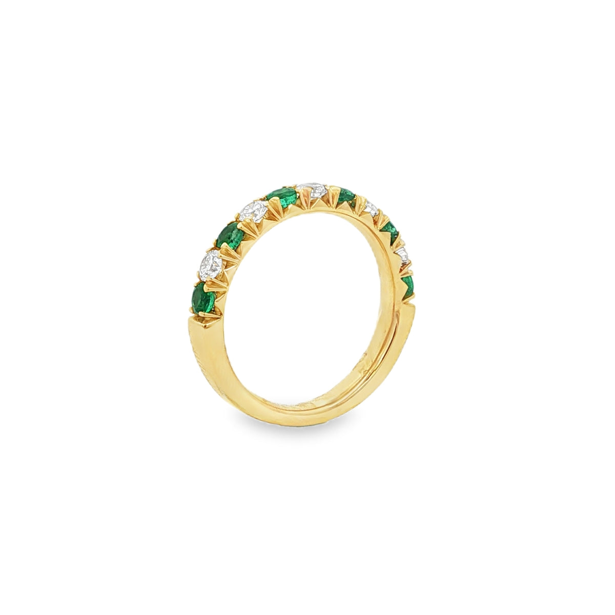 Emerald & Diamond 18ct Yellow Gold Eternity Ring