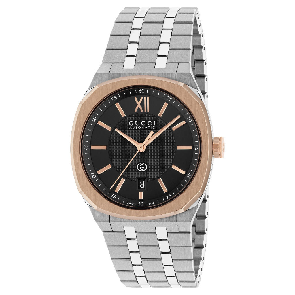 GUCCI 25H Steel & Rose Automatic 40mm Watch YA163352