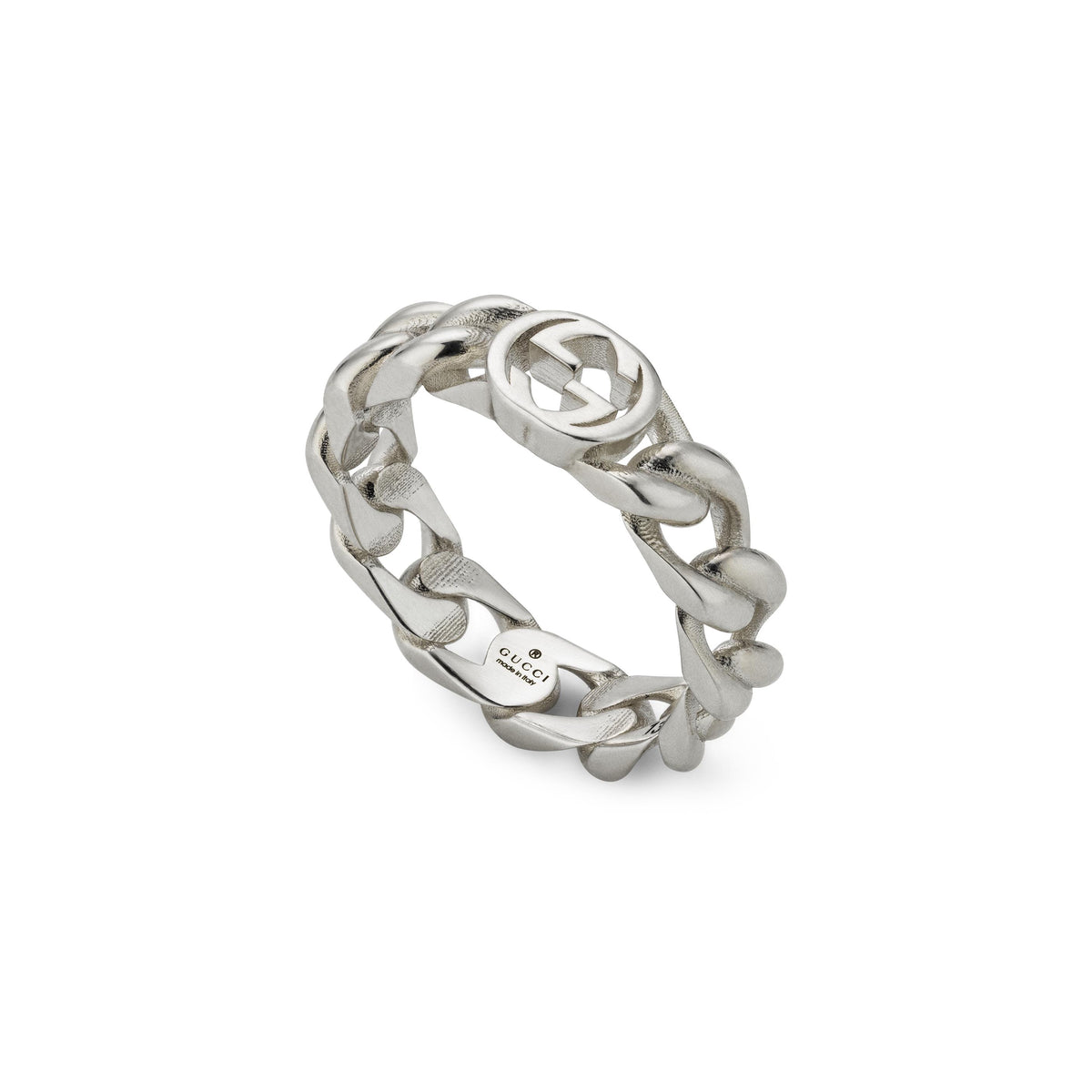 Gucci Interlocking Sterling Silver 5mm Ring