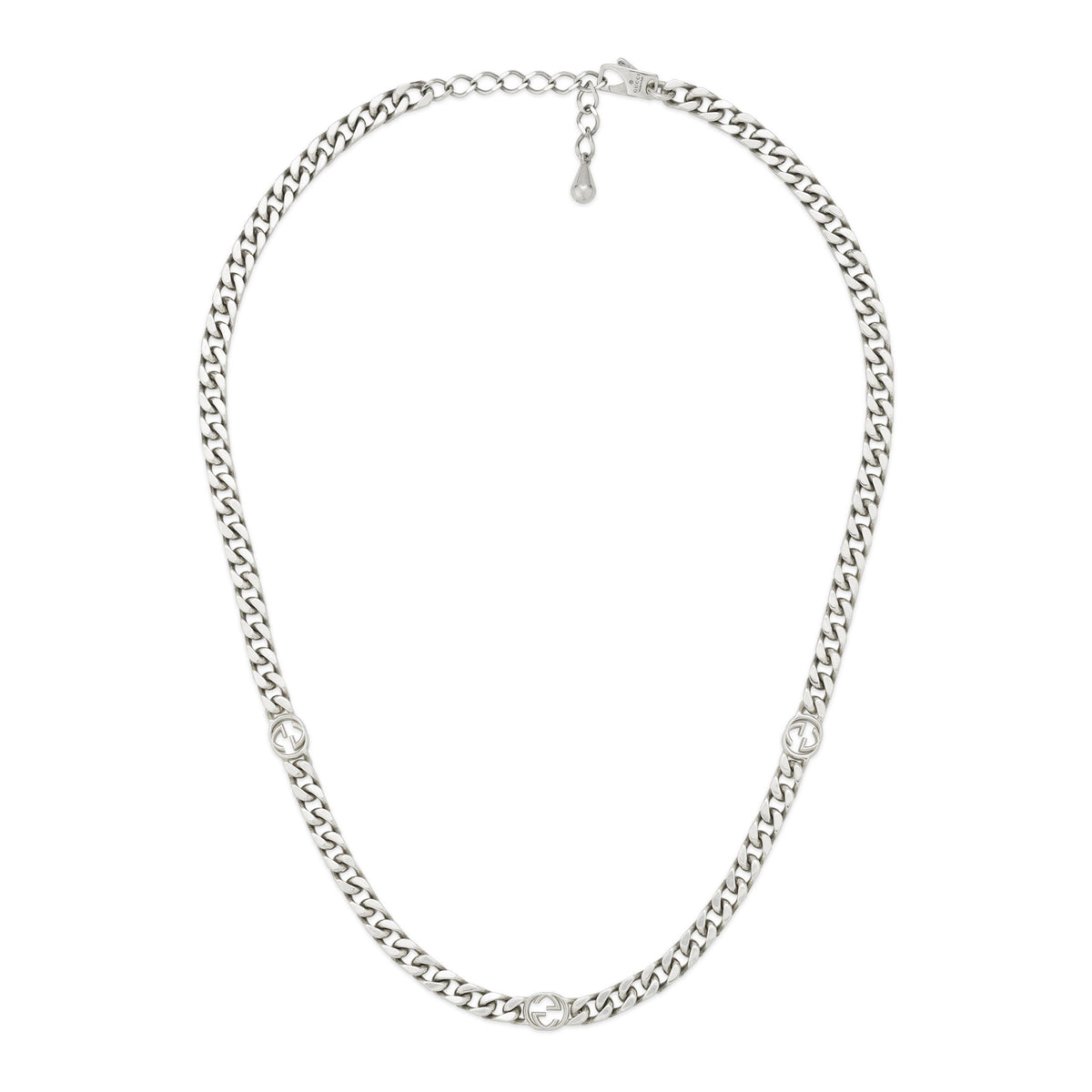 Gucci Interlocking Sterling Silver 50cm Necklace