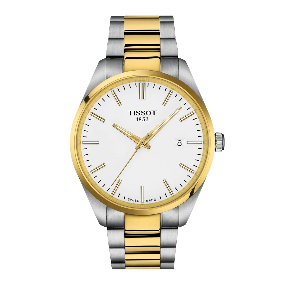 Tissot PR100 Two Tone White Dial 40mm Watch T1504102201100