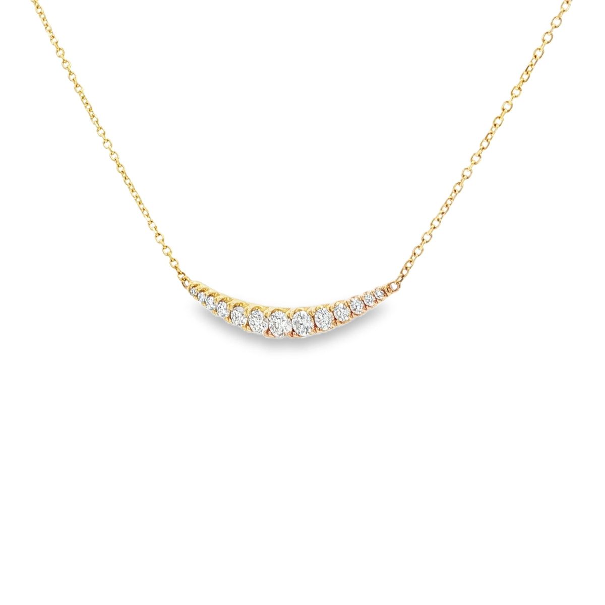 Diamond Curved Bar 18ct Yellow Gold Pendant