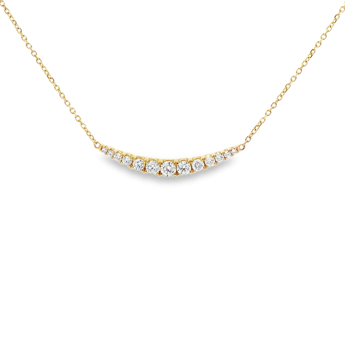 Diamond Curved Bar 18ct Yellow Gold Pendant