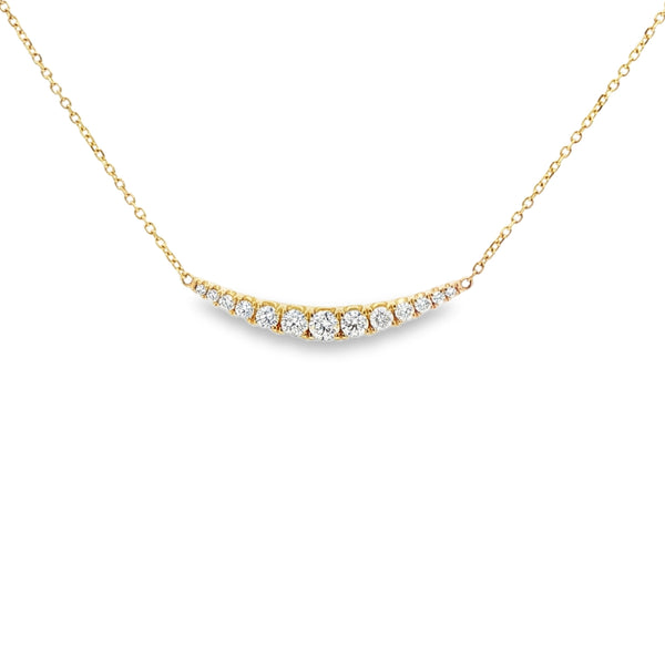 Diamond Curved Bar 18ct Yellow Gold Pendant
