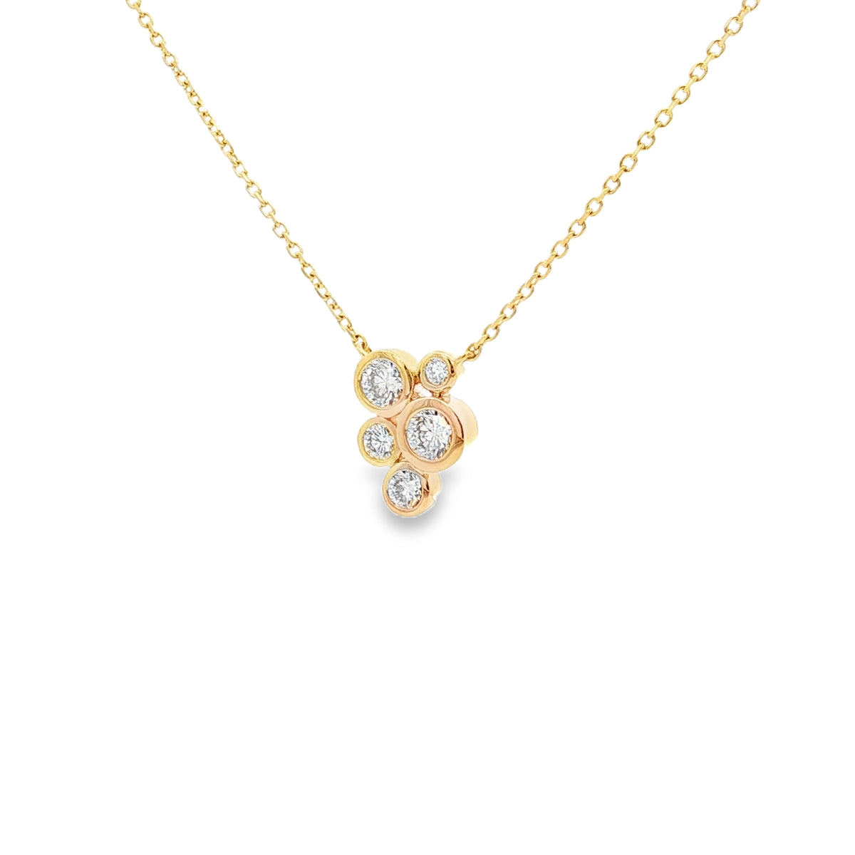 Diamond Bubble Style 18ct Yellow Gold Pendant