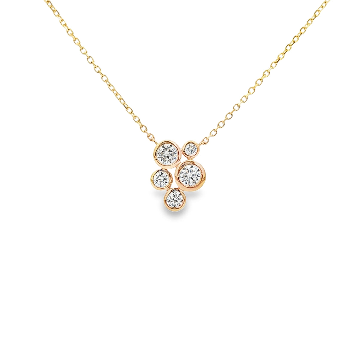 Diamond Bubble Style 18ct Yellow Gold Pendant