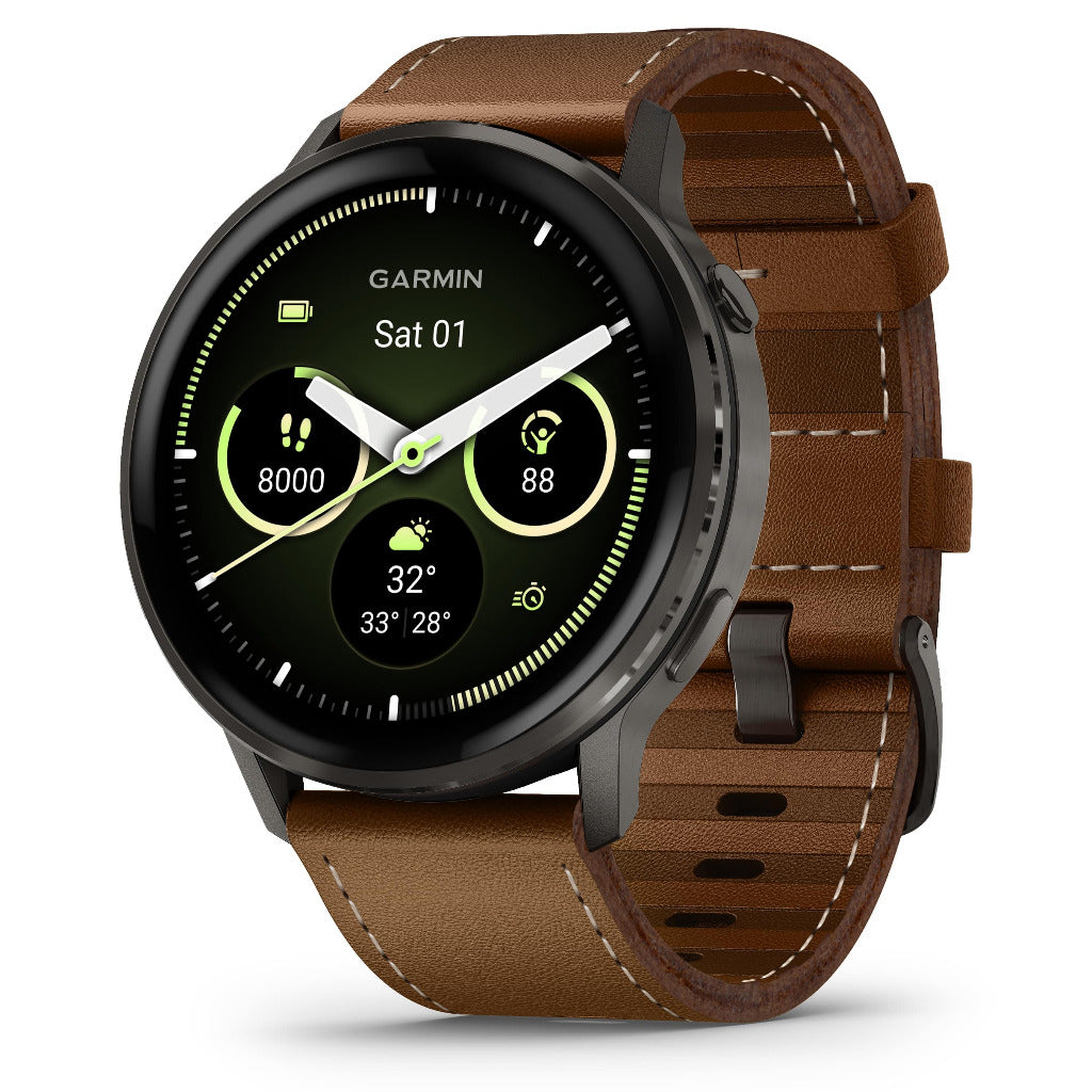 Venu® 4 - 45 mm Slate with Black Silicone Band and Brown Leather Band 010-03014-03