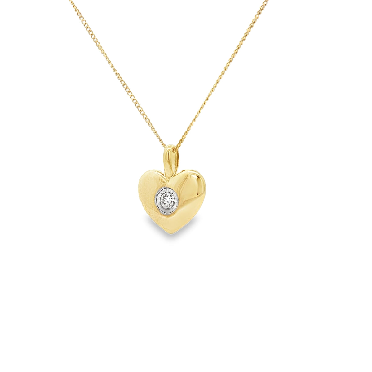 Diamond Heart 9ct Yellow Gold Pendant