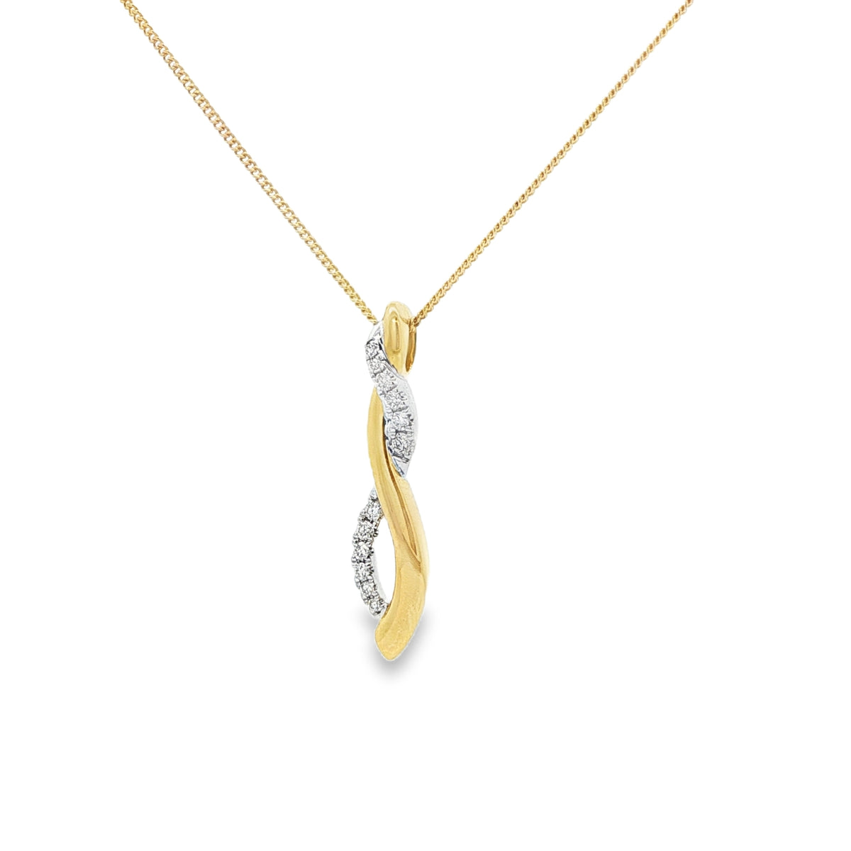 Diamond Cross Over 18ct Yellow Gold Pendant