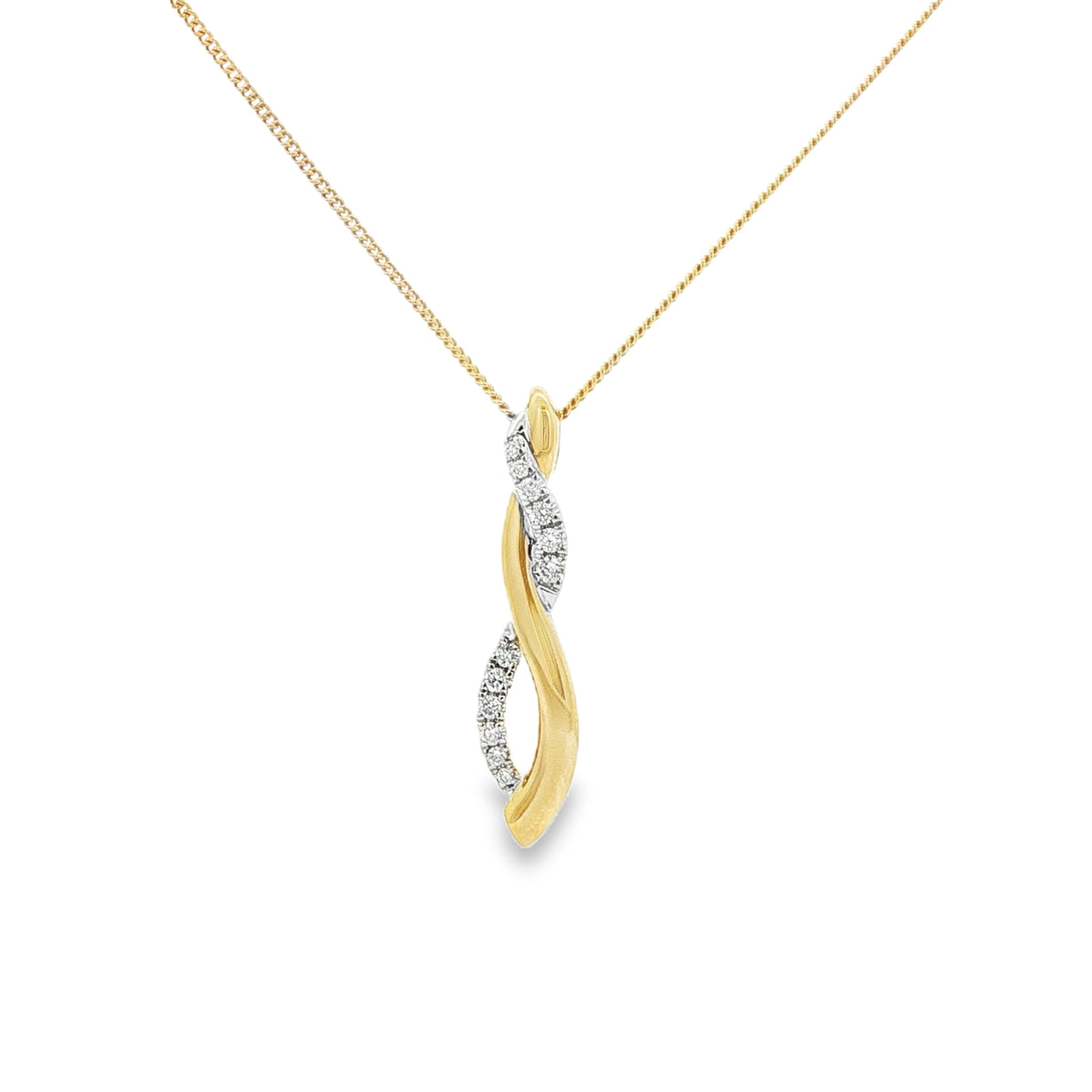 Diamond Cross Over 18ct Yellow Gold Pendant