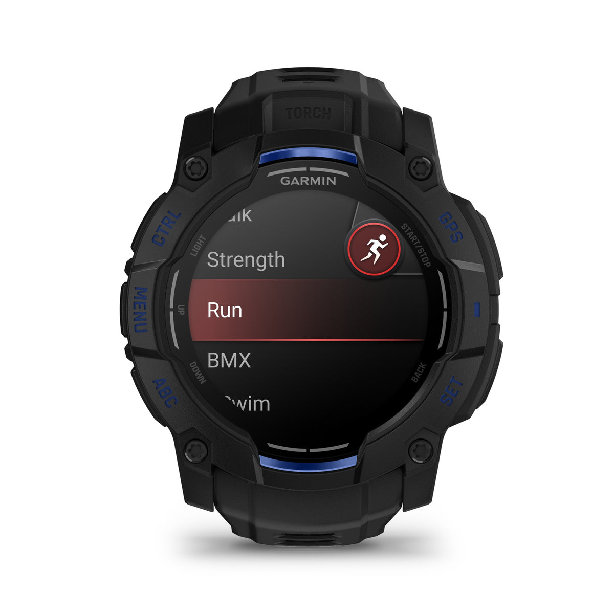 Garmin Instinct 3 - 50mm, AMOLED, Black with Black/Bolt Blue Band 010-03020-03