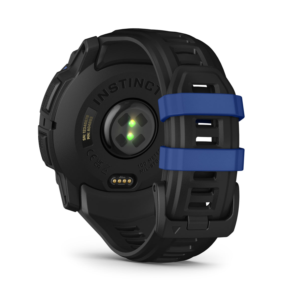 Garmin Instinct 3 - 50mm, AMOLED, Black with Black/Bolt Blue Band 010-03020-03