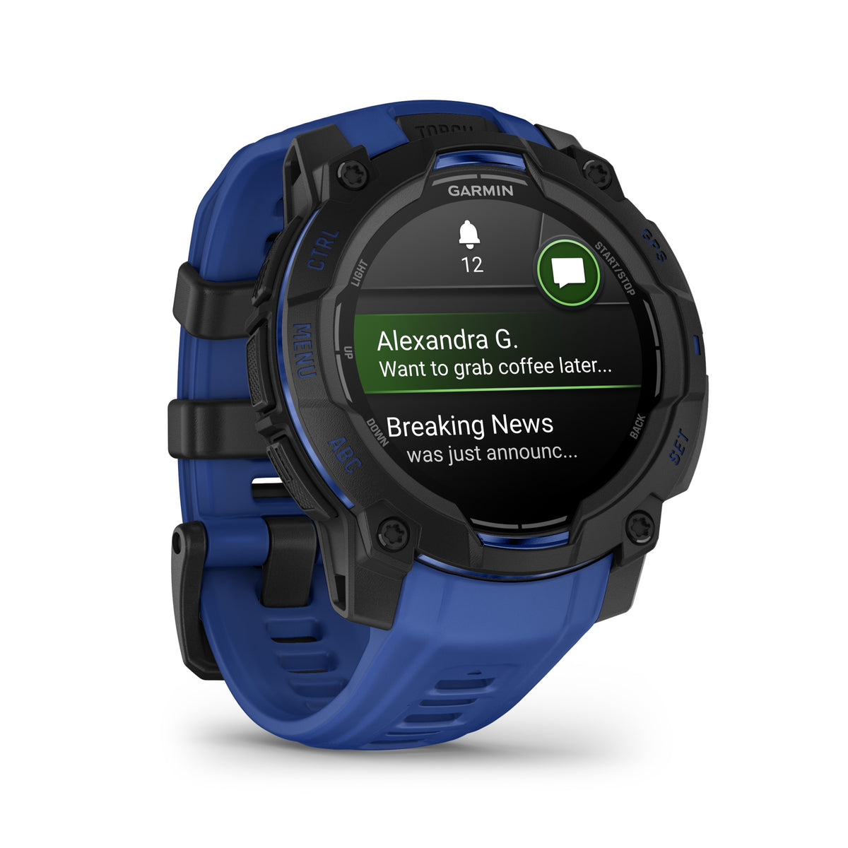 Garmin Instinct 3 - 45mm, AMOLED, Black with Bolt Blue/Black Band 010-02936-03