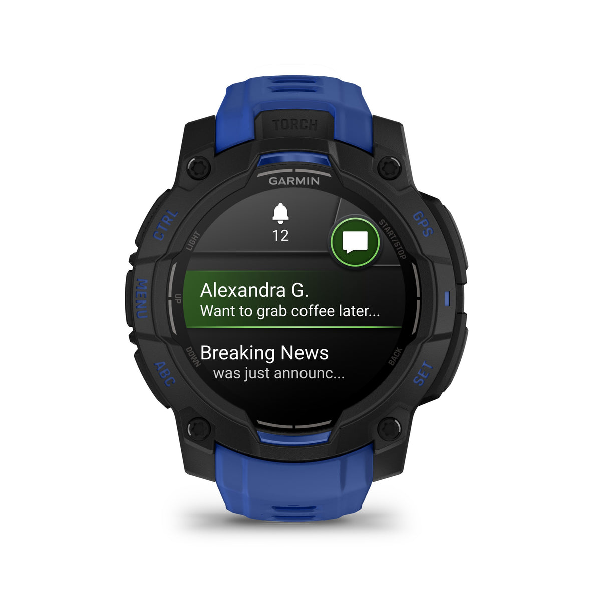 Garmin Instinct 3 - 45mm, AMOLED, Black with Bolt Blue/Black Band 010-02936-03