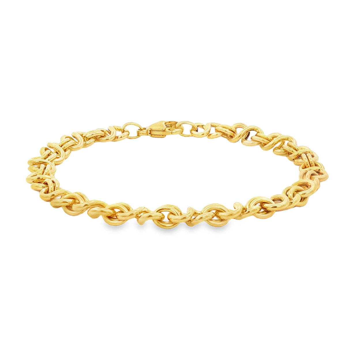 9ct Yellow Gold Athenian 1 7.5''/19cm Bracelet